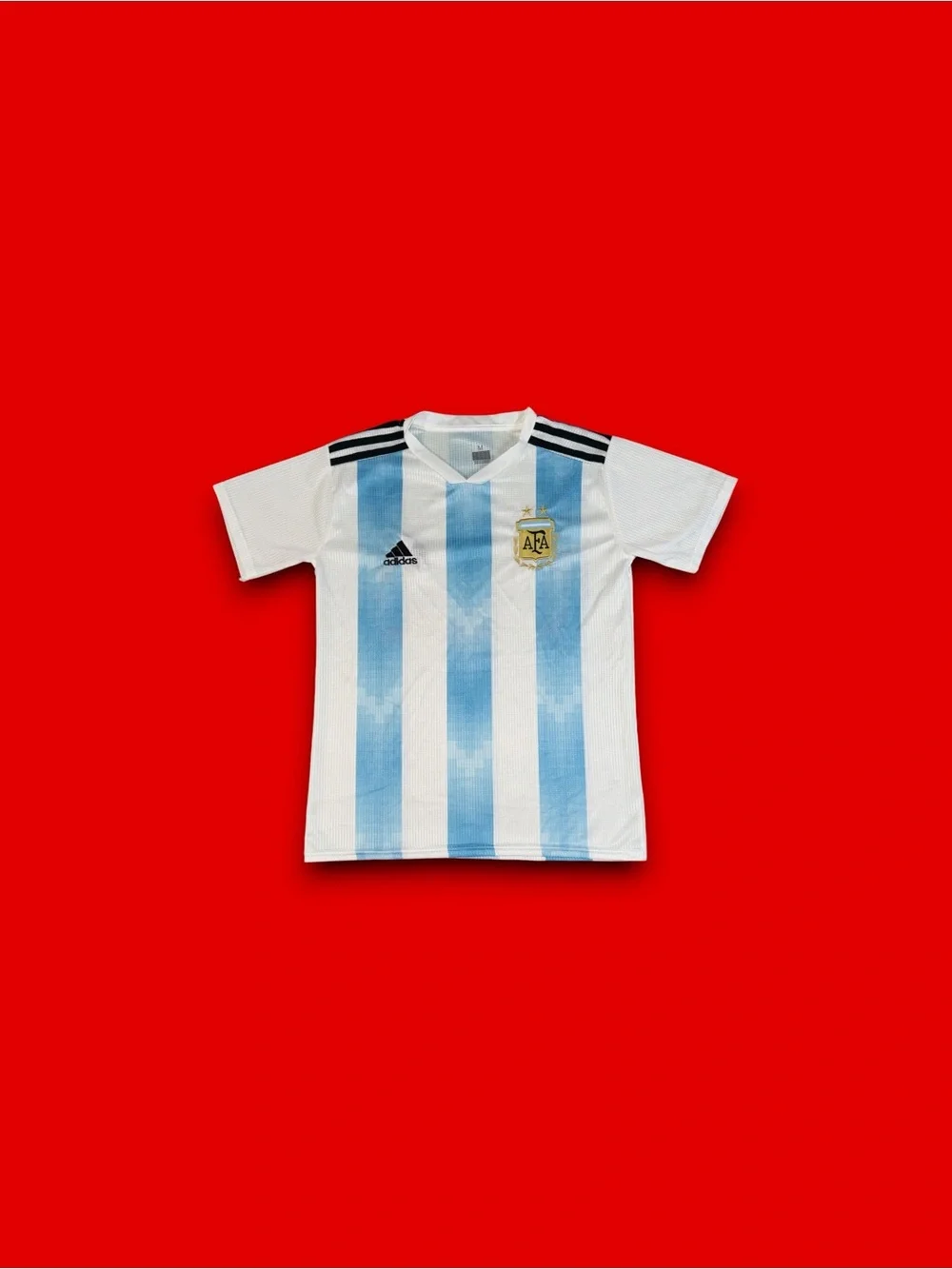 Argentina National Team Soccer Jersey White Blue FIFA World Cup Size medium